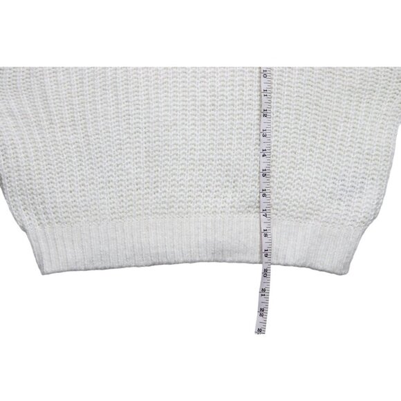H & M Divided White Round Neck Knitted Dropped Shoulder Knit Sweater Women Small - Picture 8 of 8